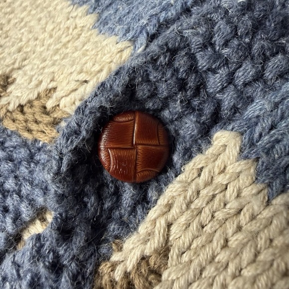 Northern Isles Cardigan Sweater Forest Cabin Tree Winter Knit L Cottagecore - Picture 8 of 13